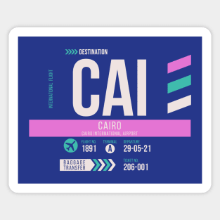 Cairo (CAI) Airport Code Baggage Tag. Sticker